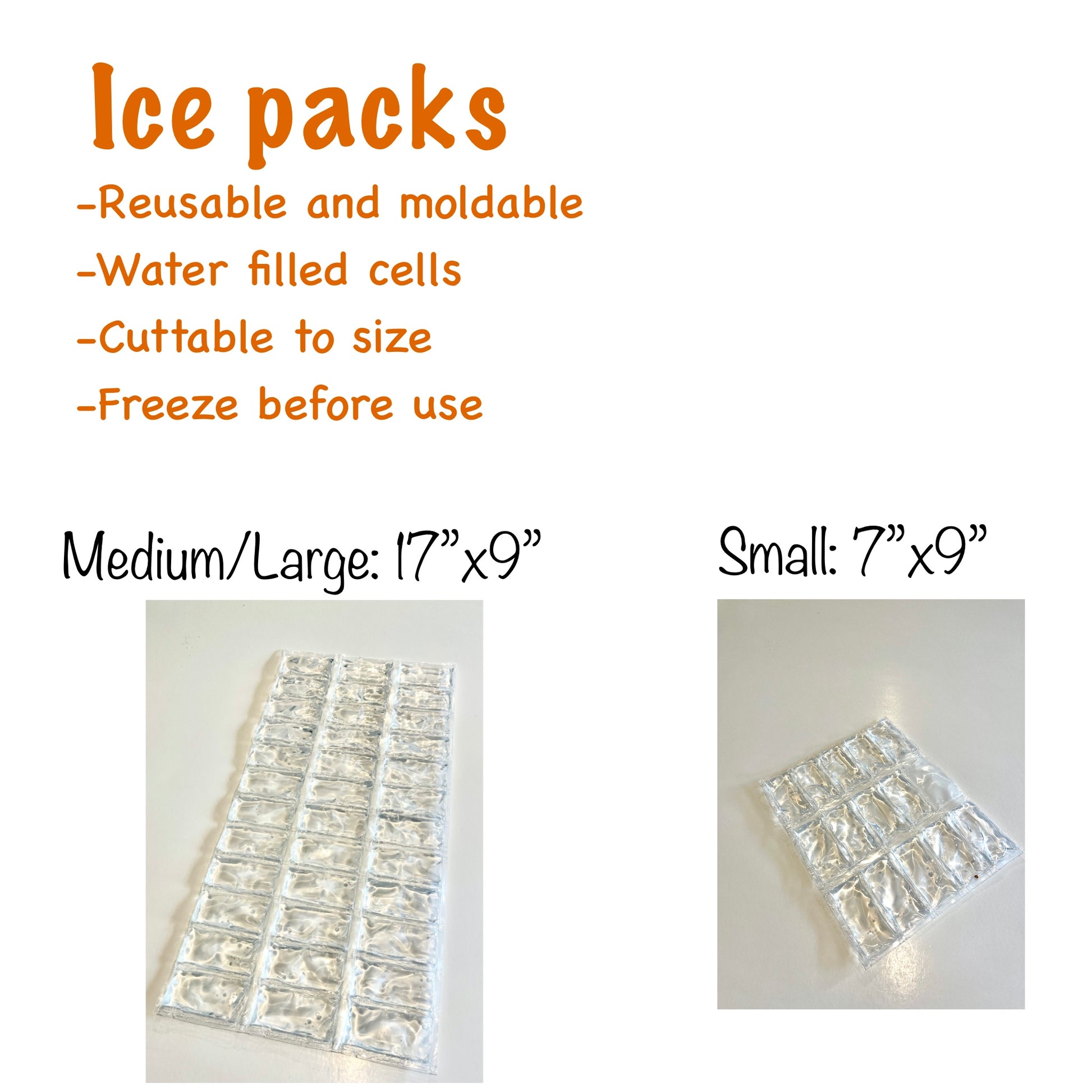 Water filled deals ice packs